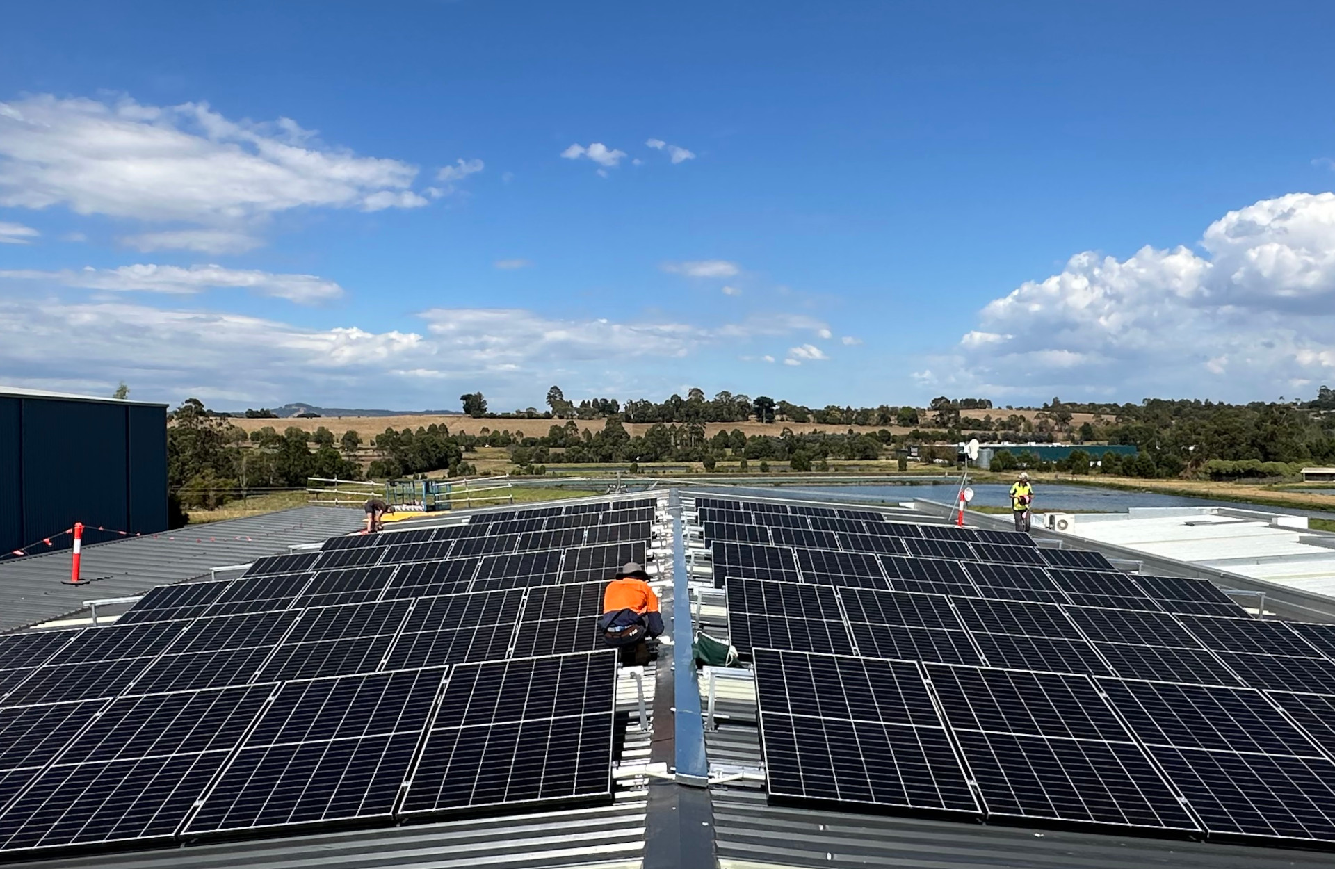 Commercial solar panel install in Warragul Victoria outside Melbourne.