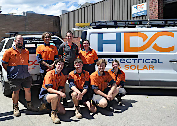 HDC Electrical and Solar team at their warehouse.