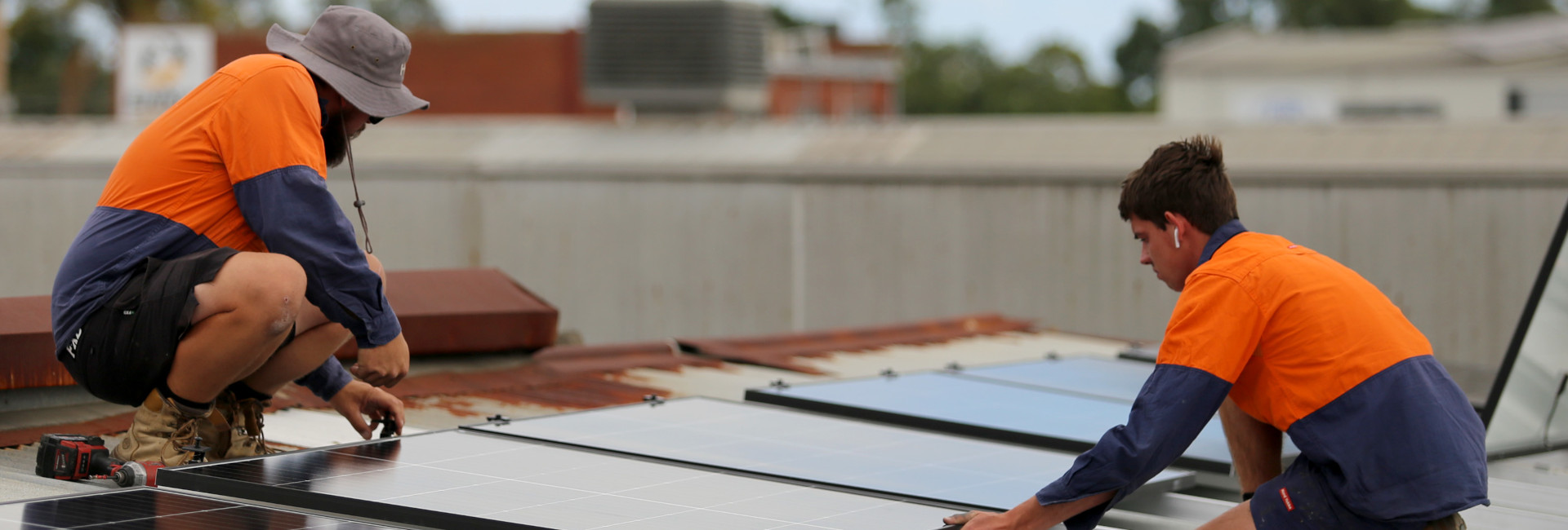 Commercial solar install on a business roof in Melbourne.