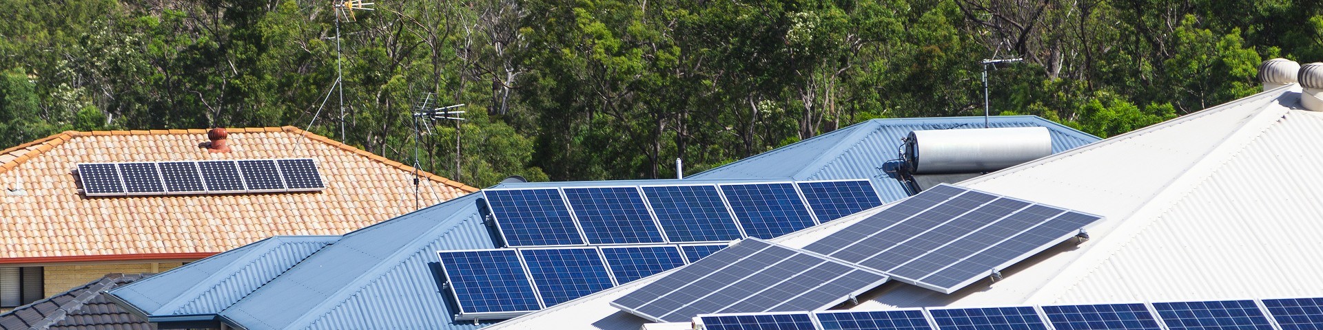 Australian homes with solar panels installed.